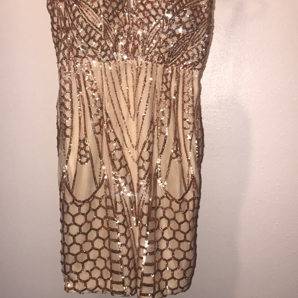 Gold and cream taupe dress. Never worn.